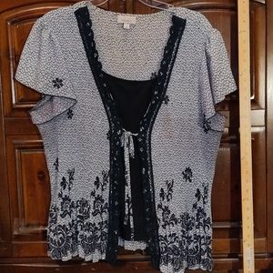 3XL Dressbarn plus size accordion pleat blouse